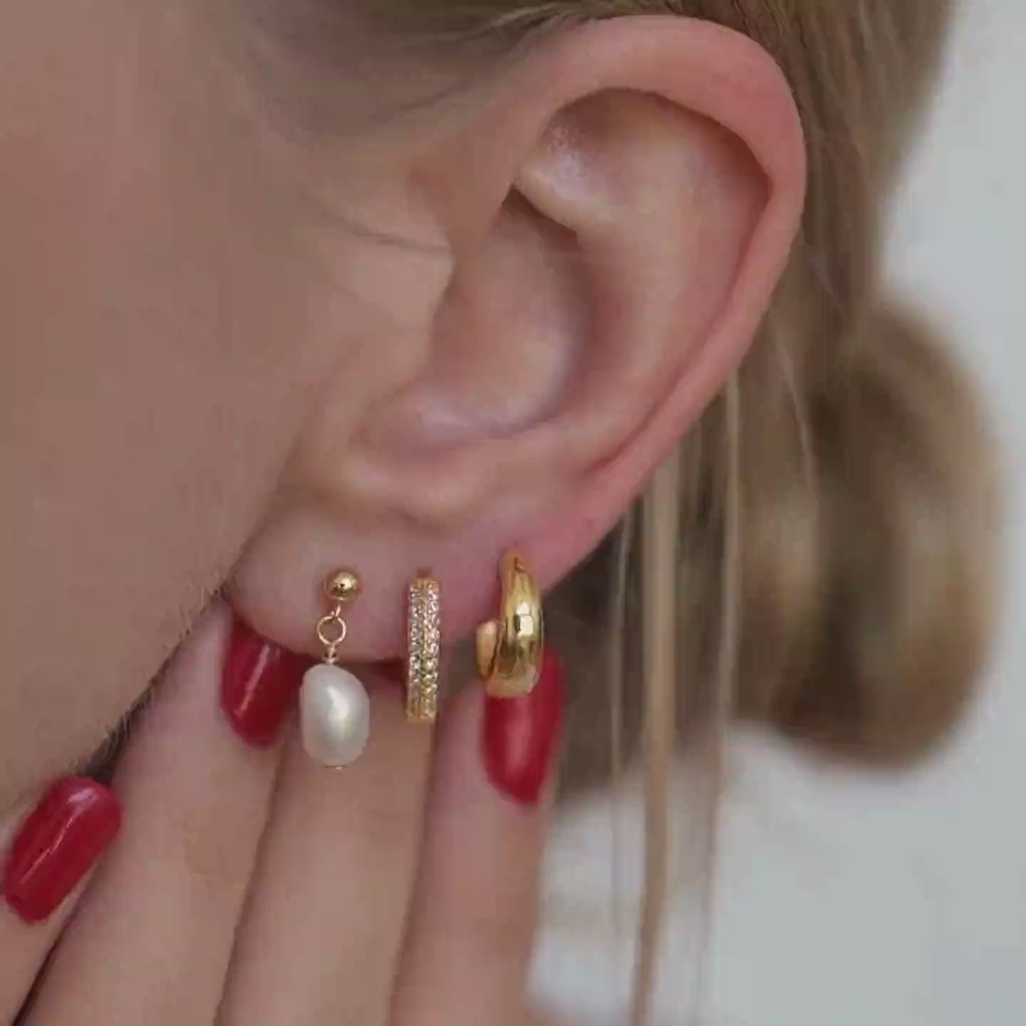 Boucles d’Oreilles Créoles Pierre Claire Double Sterling Argent